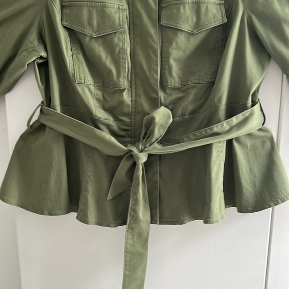 2. Lane Bryant Woman’s Jacket with Peplum waist, zip and snap closure, and belt - Picture 5 of 16